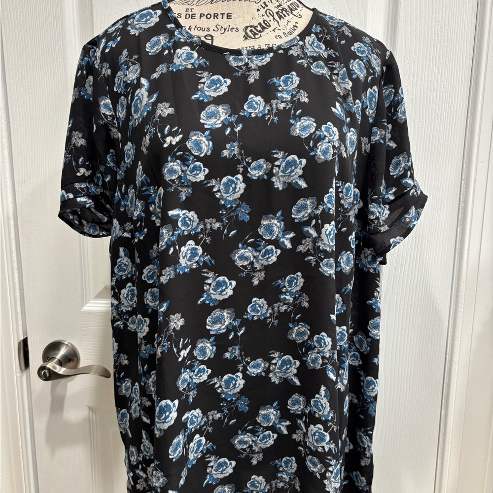 DR2 Black and Blue Elegant Blouse
